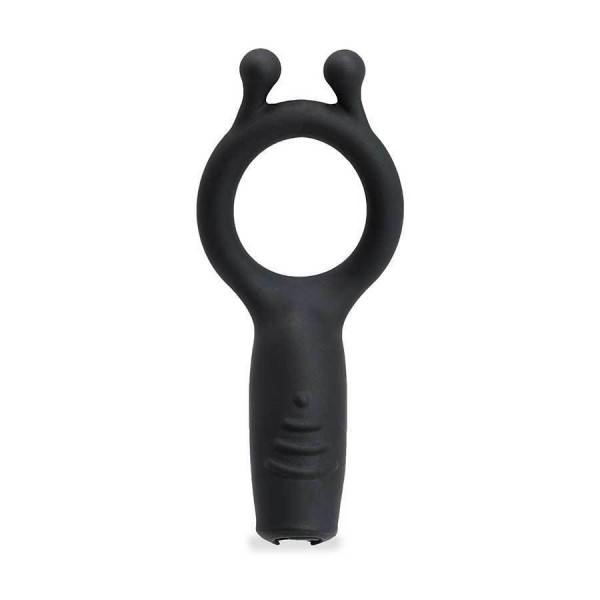 Rechargeable Silicone Vibrating Black Cock Ring By Lynk Pleasure
