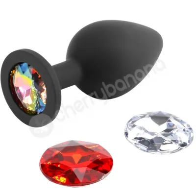 Glams Xchange Round Medium 2 8 Butt Plug With 3 Swappable Gems