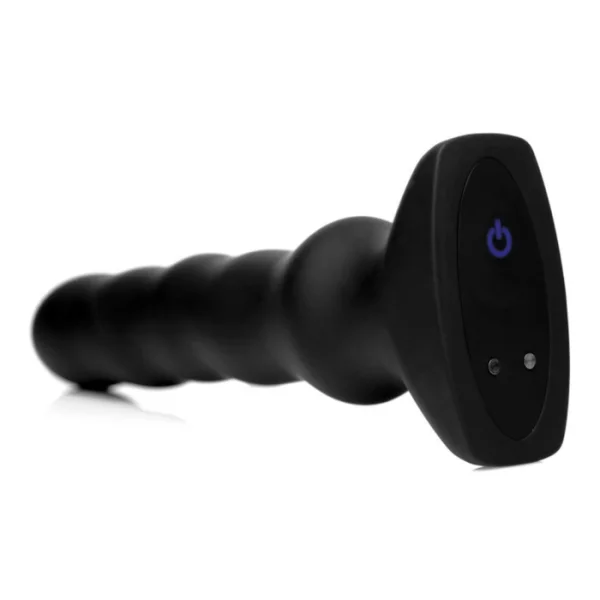 Rippled Swirling Anal Plug With Wireless Remote