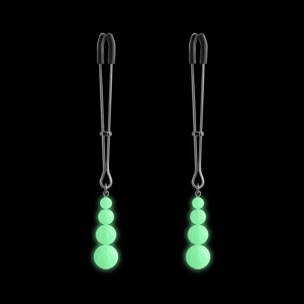 Bound Adjustable G2 Glow In The Dark Nipple Clamps by NS Novelties - Gunmetal