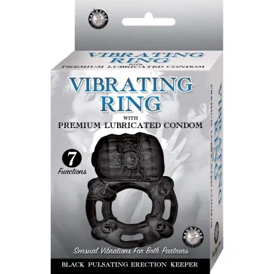 Vibrating Ring Black Pulsating Erection Keeper Black