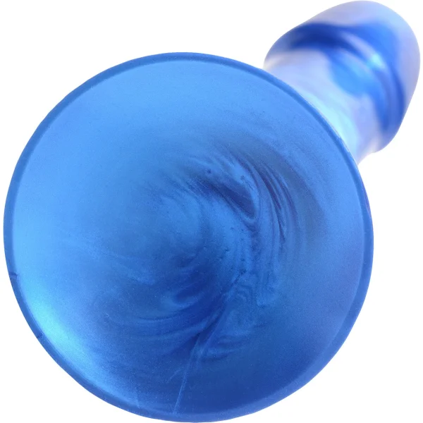 Strap U G-Tastic Silicone 7" G-Spot Dildo With Suction Cup Base - Metallic Blue