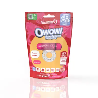 Screaming O 4b Owow Super Powered Vibrating Ring Strawberry