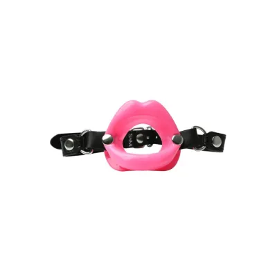 S And M Silicone Lips Mouth Gag Black pink