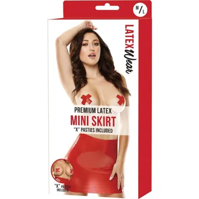 Premium Latex Mini Skirt M l