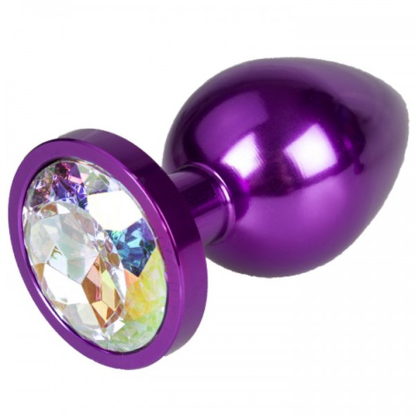 Bejewelled Purple Metal Jewelled Butt Plug – 3, 3.5 or 4 Inch