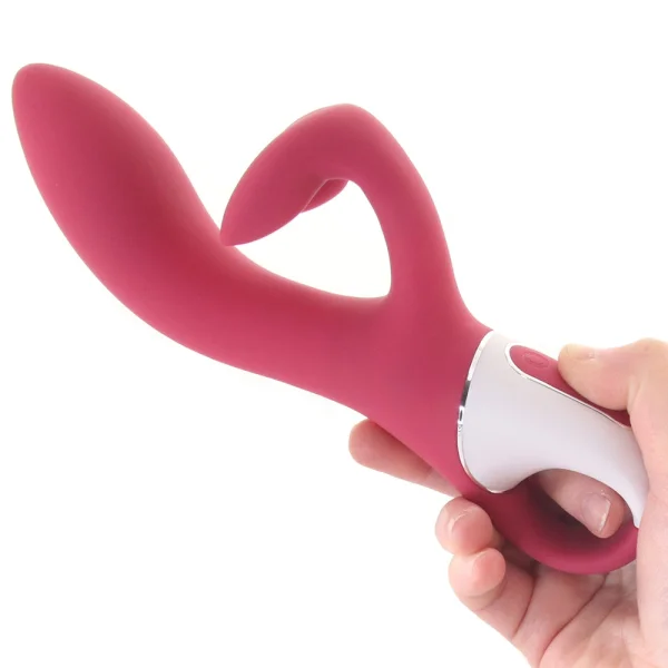 Satisfyer Embrace Me Silicone Rechargeable Flexible Dual Stimulation Vibrator - Berry