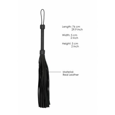 Heavy Leather Tail Flogger Black