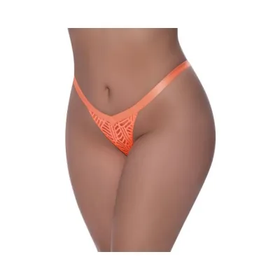 Women s Lingerie Magic Silk Rude Awakening Split Crotch Thong Neon Orange Queen Size