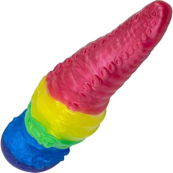 Uncover Creations The Tentacle Knot 8.5" Silicone Fantasy Dildo - Rainbow Brite