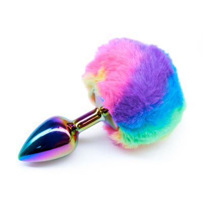 Rainbow bunny tail