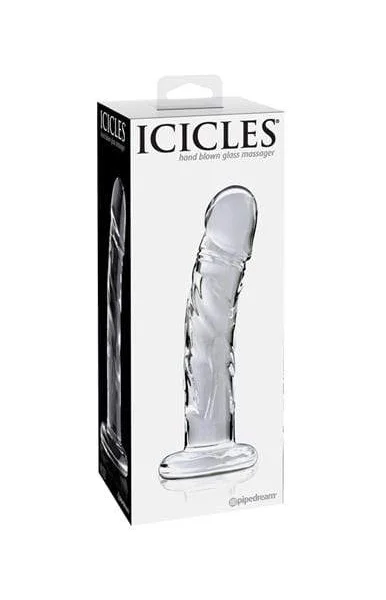 Icicles No. 62 Clear Glass Realistic G-Spot Dildo