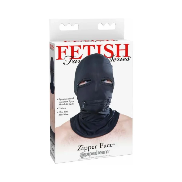 Fetish Fantasy Black Zipper Face Hood O/S