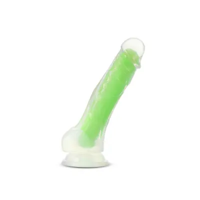 Neo Elite Glow In The Dark Viper 7 5 In Silicone Dual Density Dildo W Balls Neon Green
