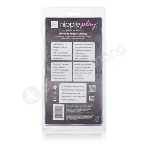 Nipple Play Black Vibrating Nipple Clamps