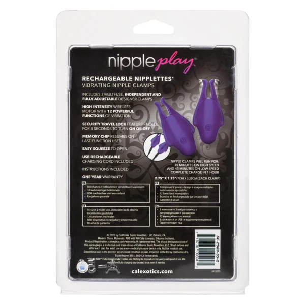 Nipple Play Rechargeable Nipplettes - Purple — image 14 of 18