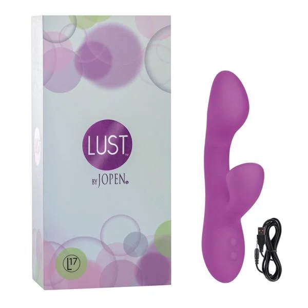 Lust L17 Silicone Dual Vibrator Waterproof Purple 7.5 Inch