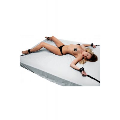 Strict Adjustable Bondage Fetish Bed Restraint Kit with Padded Cuffs