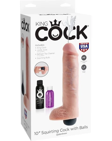 King Cock 10 Inch Squirting Cock - Flesh - 10 Inch