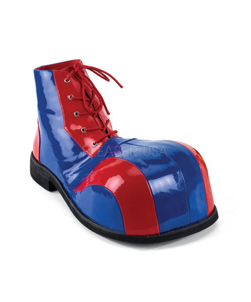 CLOWN-05 - Adult Red-Blue Pat Bump Toe Clown Shoe
