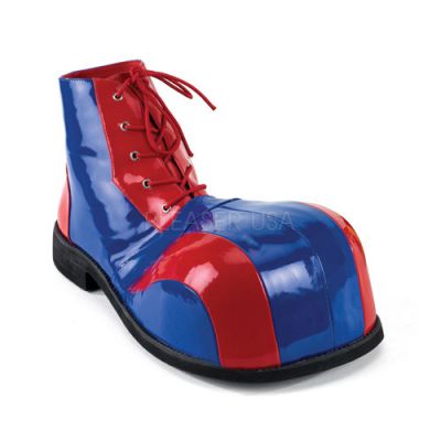 CLOWN 05 Adult Red Blue Pat Bump Toe Clown Shoe