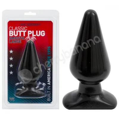 Classic Butt Plug Black Smooth Large