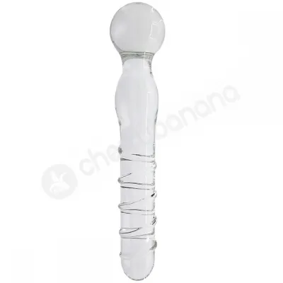 Crystal Pleasures Glass Happy Swirl Double Dildo