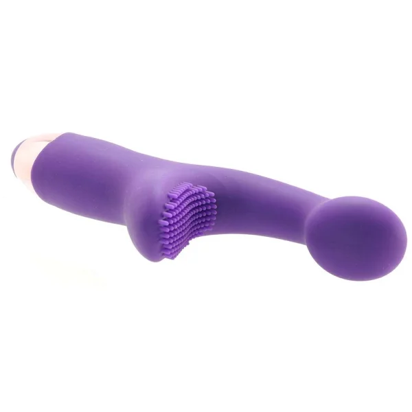 Adam & Eve Silicone G Spot Pleaser Rechargeable Dual Stim - Purple