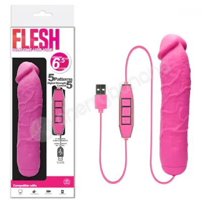 Pink Flesh Silicone USB Vibe