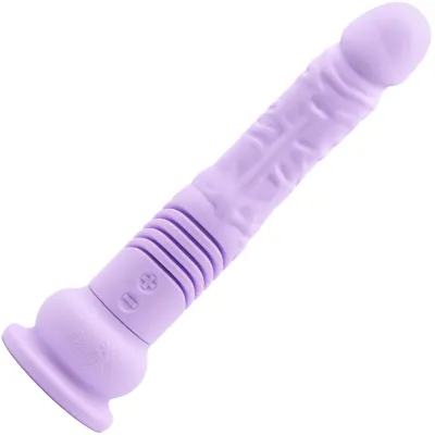 The Velvet Thruster Teddy XL Ultra Powerful Deep Thrusting Silicone Dildo Lilac