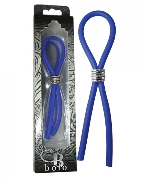 Bolo Silicone Lasso & Grooved Stainless Steel Slider Blue