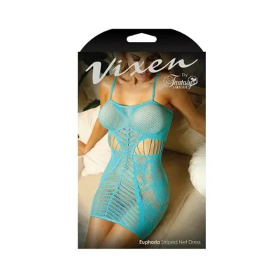 Vixen Euphoria Striped Net Dress Blue L xl