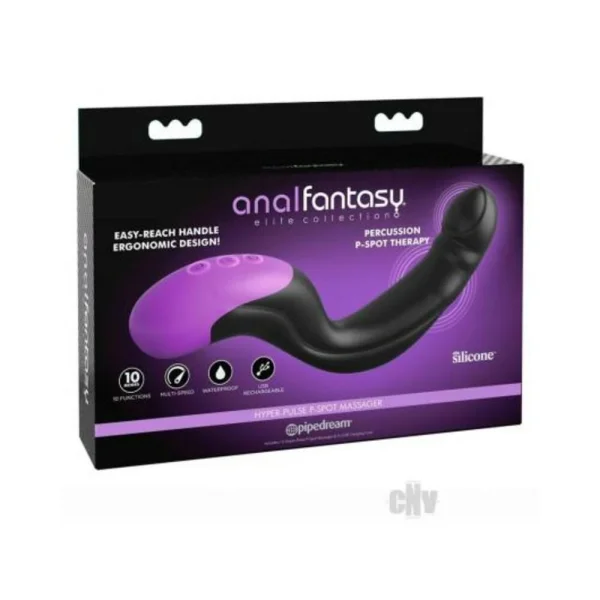 Anal Fantasy Elite Auto-Throb Inflatable Vibrating Plug - Black