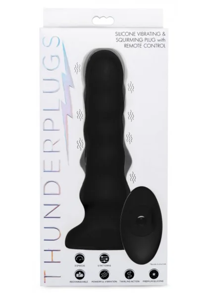 Rippled Swirling Anal Plug With Wireless Remote