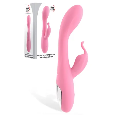Adam and Eve 7 6 Rechargeable Slimline Rabbit Vibrator with Flicker Tip