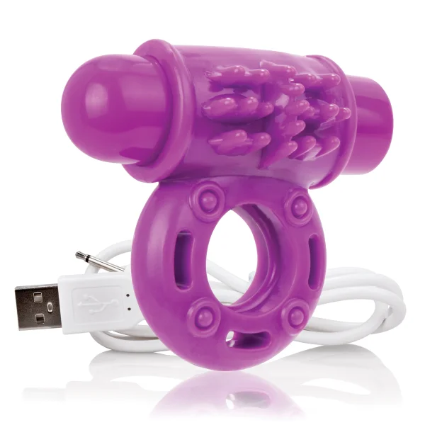 Charged Owow Rechargeable Vibe Ring - Purple - 6 Count Box