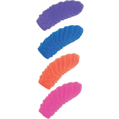 Posh Silicone Finger Swirls Finger Massagers Assorted Colors 4 Per Pack