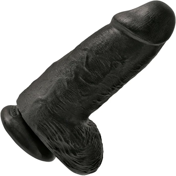 King Cock Chubby 9" Suction Cup Dildo With Balls - Black