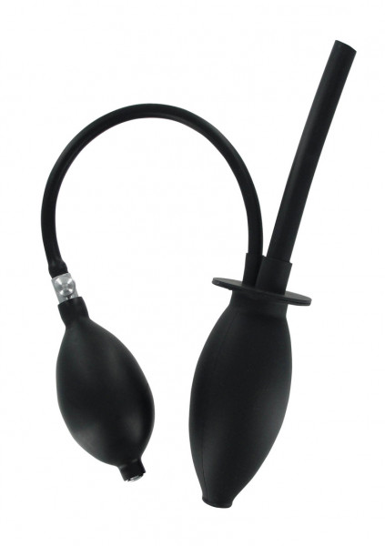 Inflatable Enema Plug - Silicone - Black - Clean Anal Sex