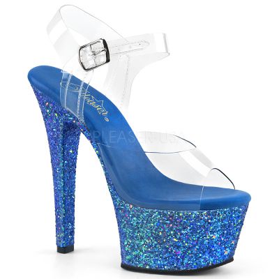 6 inches Heel 2 1 4 inches PF Ankle Strap Sandal W Glitters