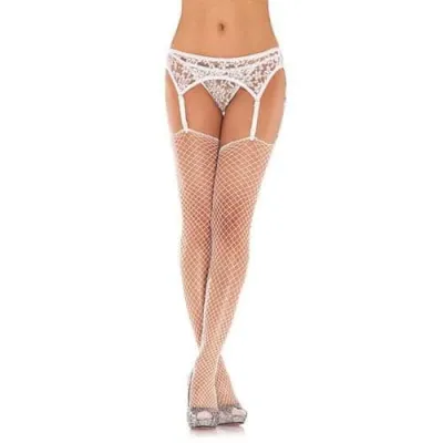 Lace Garterbelt and Thong One Size White