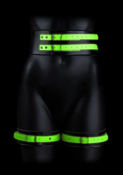 Ouch! Glow in the Dark Thigh Cuffs, Hand Cuffs and Belt