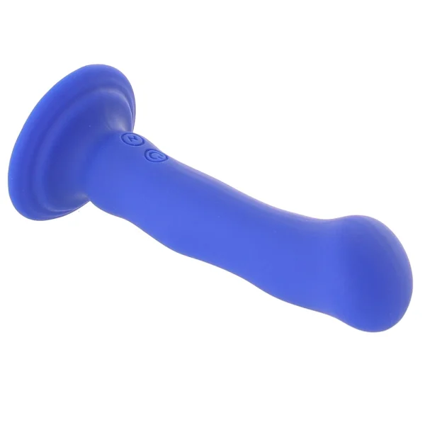 Impressions Santorini Rechargeable Waterproof Silicone G-Spot Suction Cup Vibrator By Blush - Blue