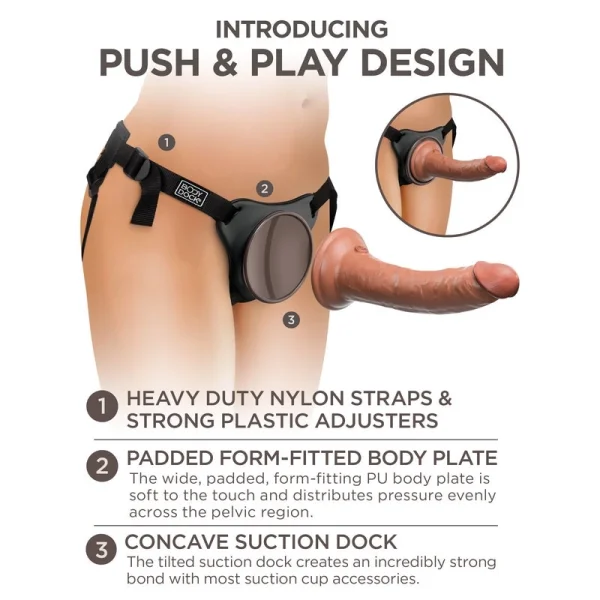King Cock Comfy Silicone Body Dock Kit And 7 Inch Dildo