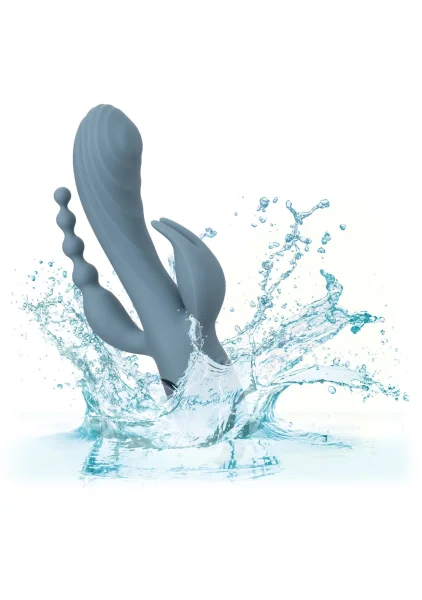 III Triple Ecstasy Silicone Pulsating Rechargeable Triple Stimulation Vibrator By CalExotics