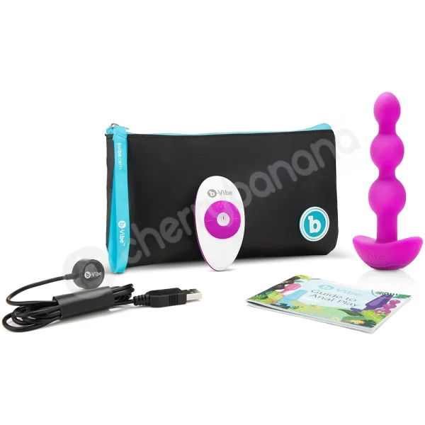 B-Vibe Triplet Purple Flexible Silicone Vibrating Anal Beads
