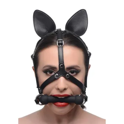 Dark Horse Pony Head Harness With Silicone Bit Black O S