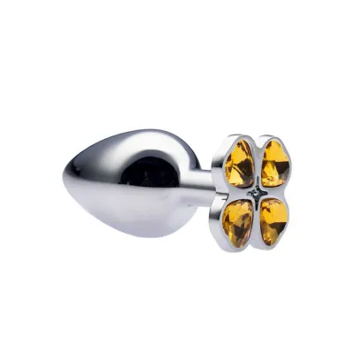 Kink Range Flower Gem Butt Plug 3 2 Inch Yellow Medium