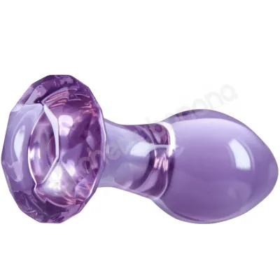 Crystal Gem Purple Glass 2 8 Butt Plug