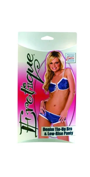 Erotique Denim Tie Up Bra and Low Rise Panty Blue
